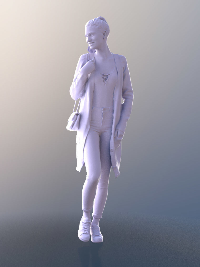 Myriam 10011 - Walking Casual Girl Low-poly 3D model_5