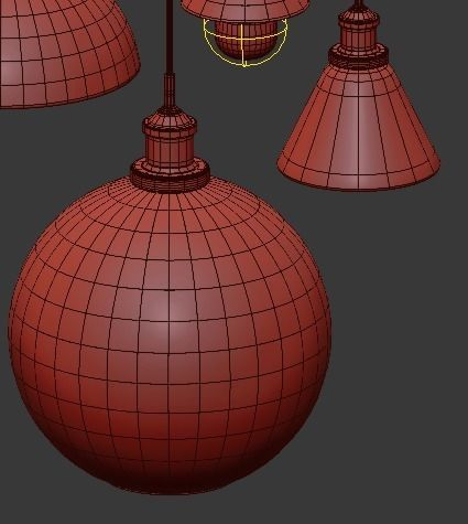 Glass Bulb Cluster Pendant Light 3D model_6