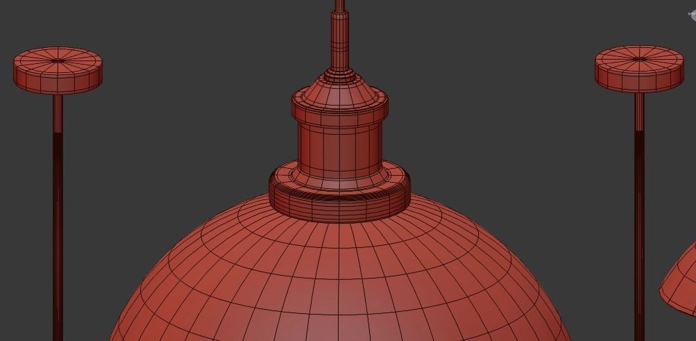 Glass Bulb Cluster Pendant Light 3D model_4