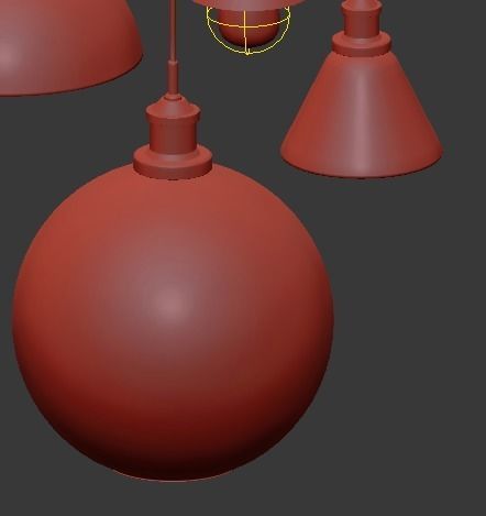 Glass Bulb Cluster Pendant Light 3D model_7