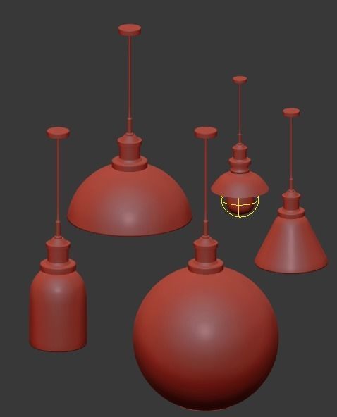 Glass Bulb Cluster Pendant Light 3D model_2