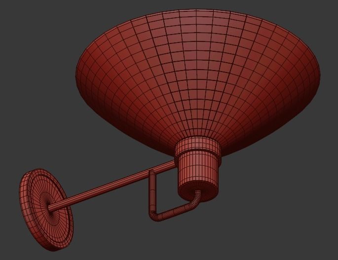 Sconce wall with glass shade 3D model_5