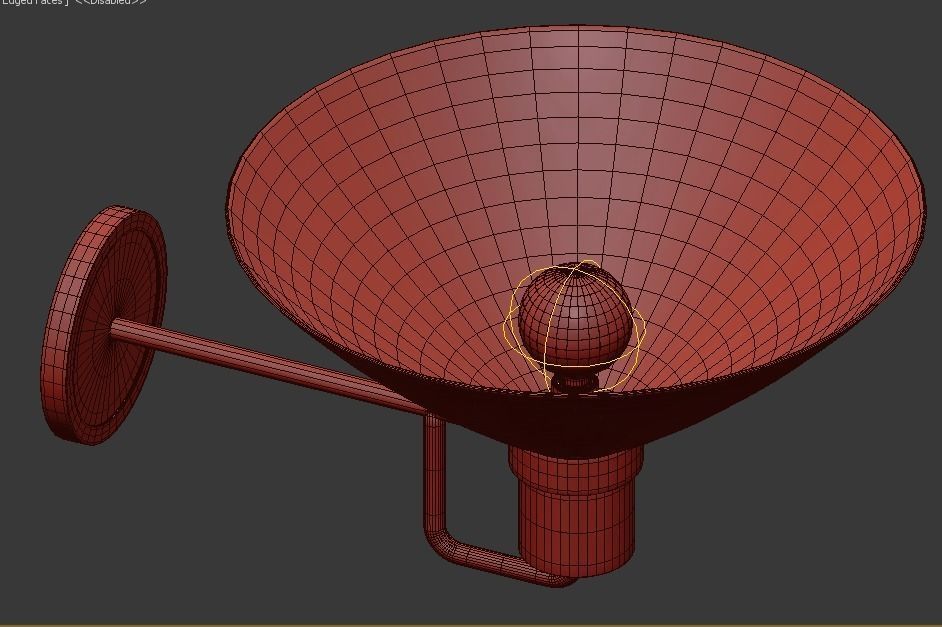 Sconce wall with glass shade 3D model_2