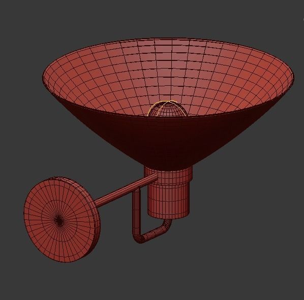 Sconce wall with glass shade 3D model_4