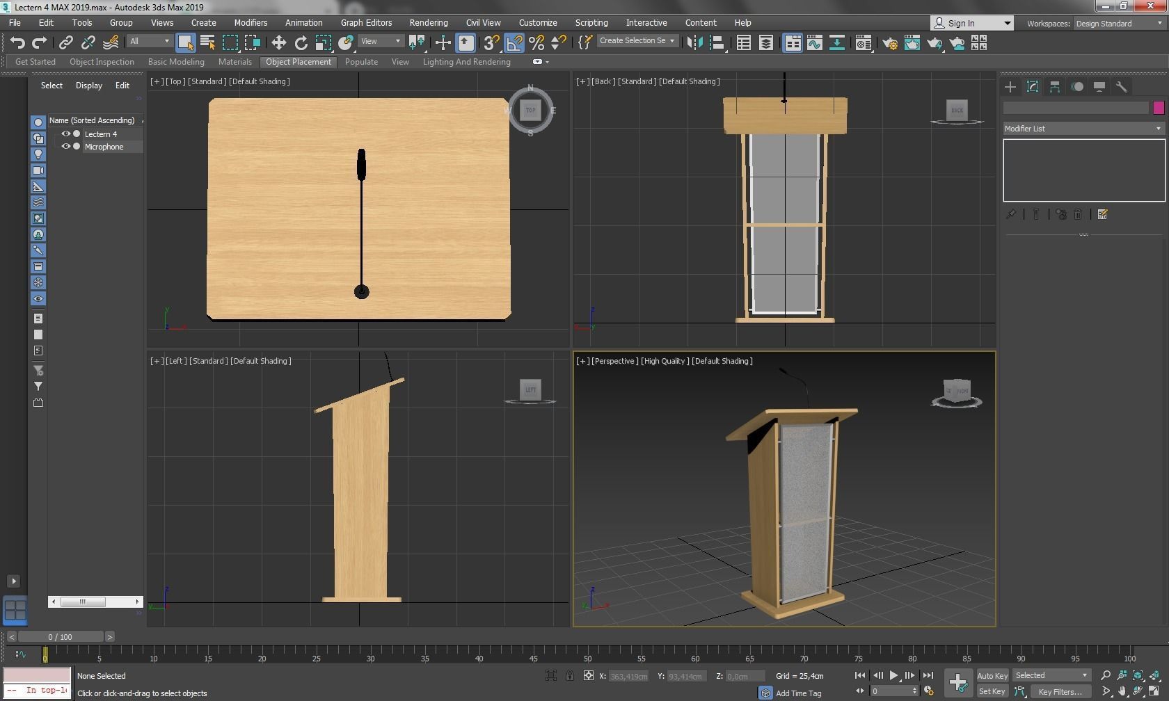 Podium 4 lectern Low-poly 3D model_8