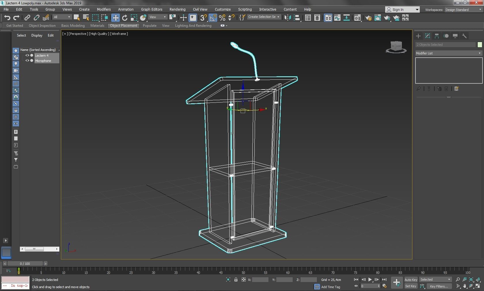 Podium 4 lectern Low-poly 3D model_10