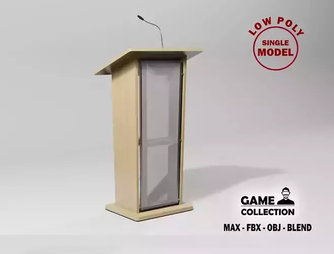 Podium 4 lectern Low-poly 3D model