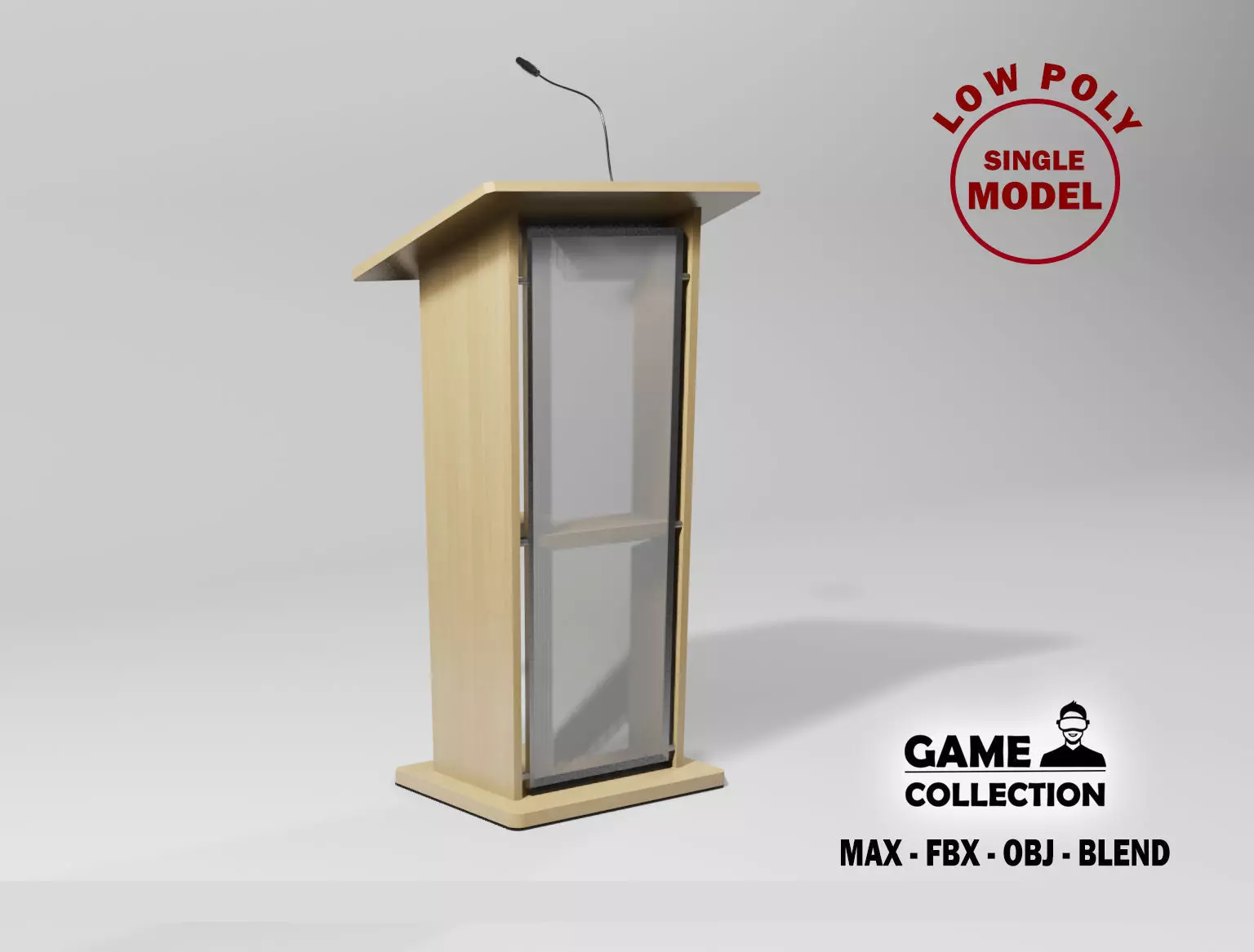 Podium 4 lectern Low-poly 3D model_0