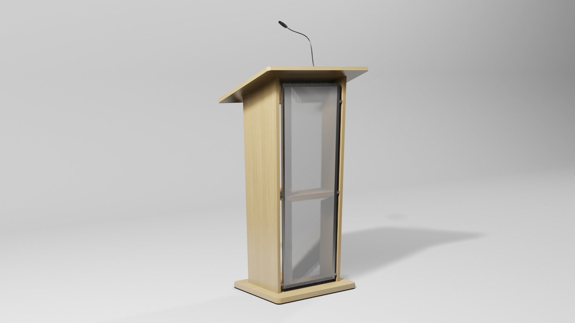 Podium 4 lectern Low-poly 3D model_3