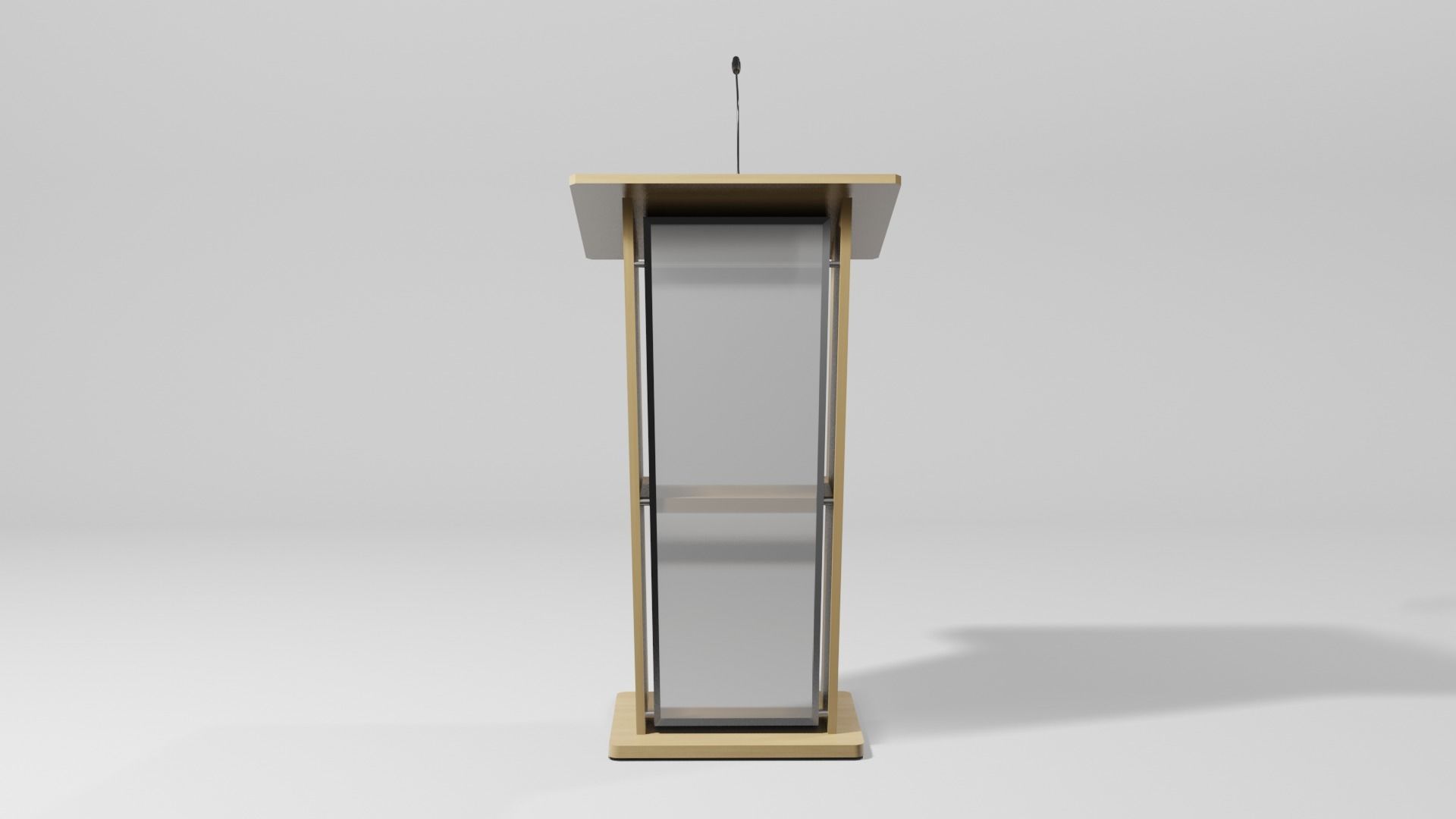 Podium 4 lectern Low-poly 3D model_1