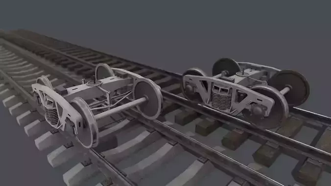 Bogie PBR Low-poly 3D model Bogie PBR Low-poly 3D model