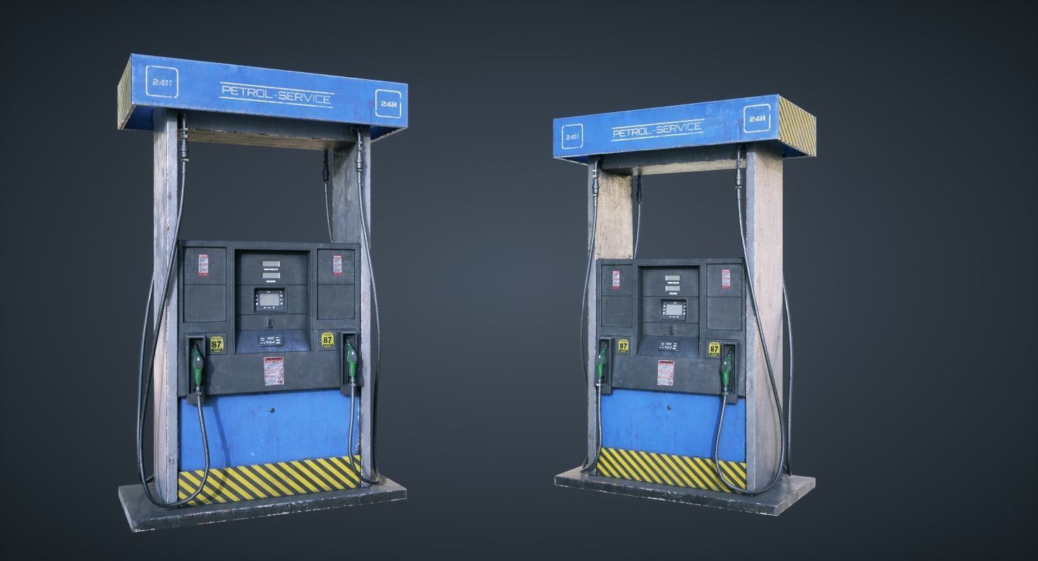 Gas Pump Low-poly 3D model_3