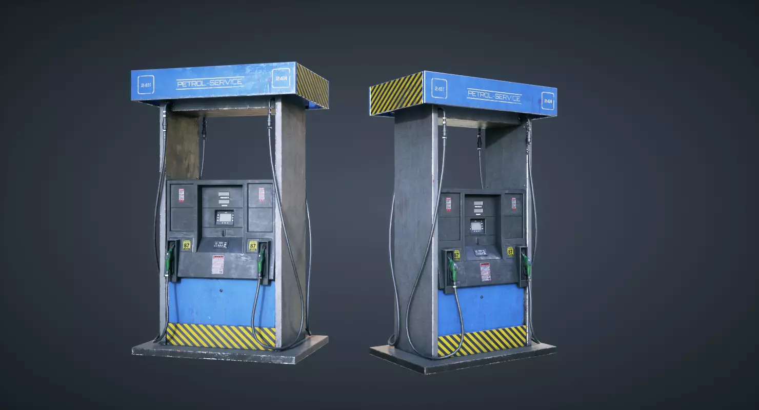 Gas Pump Low-poly 3D model_0