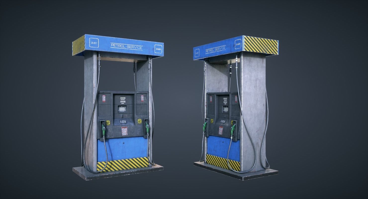 Gas Pump Low-poly 3D model_1