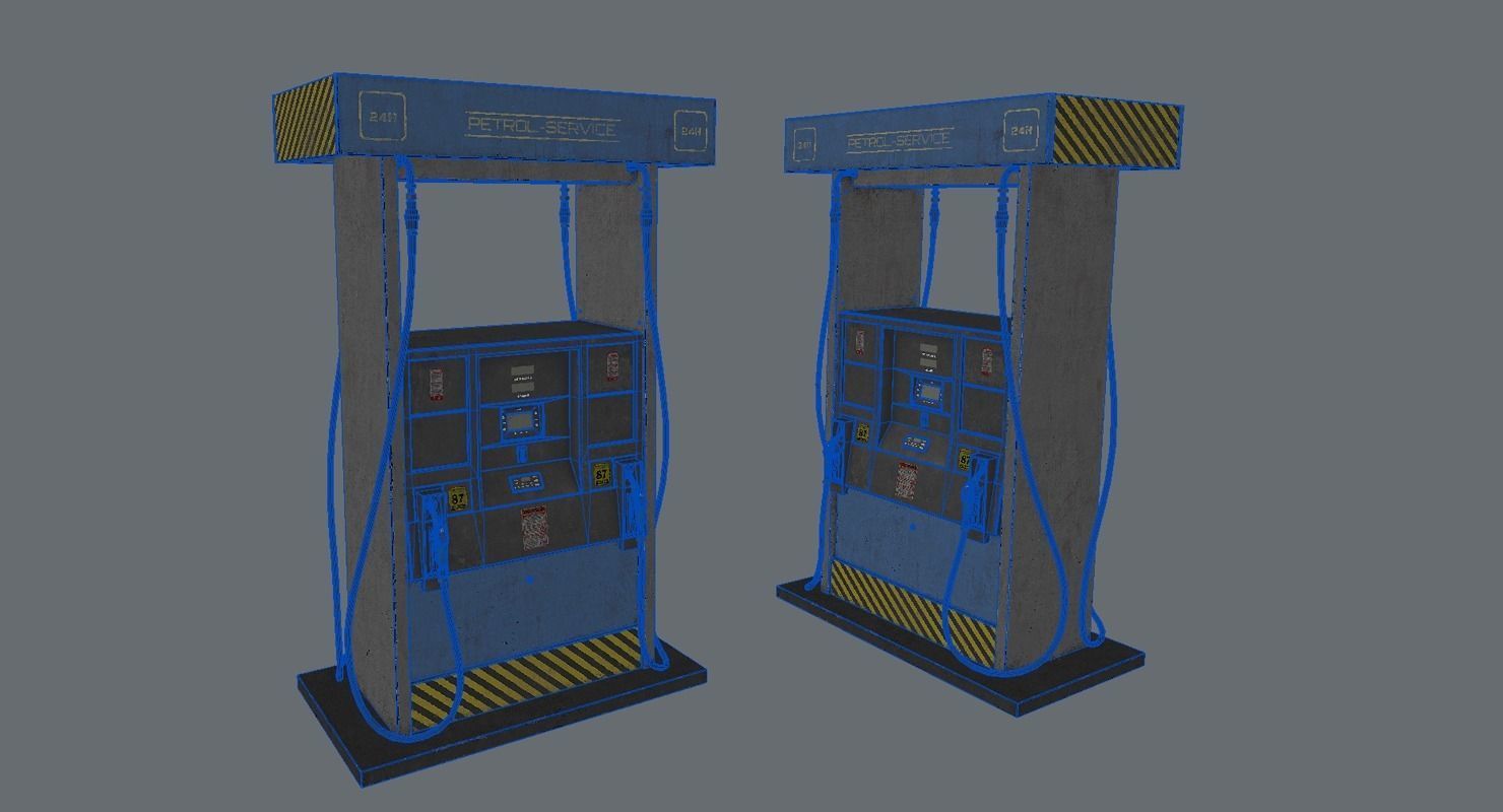 Gas Pump Low-poly 3D model_5