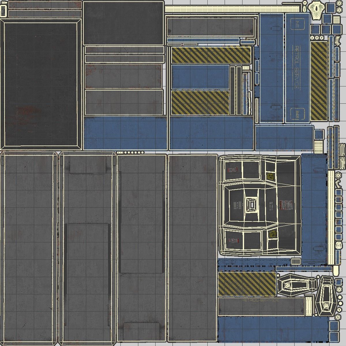 Gas Pump Low-poly 3D model_6