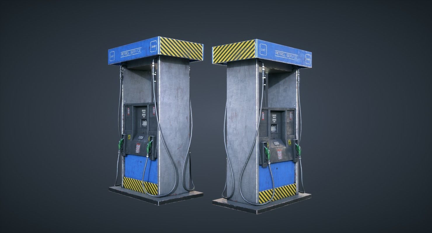 Gas Pump Low-poly 3D model_2
