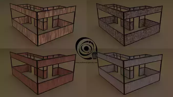 Stall stand 20 4in1 R - 4 PBR Texture 1 Model