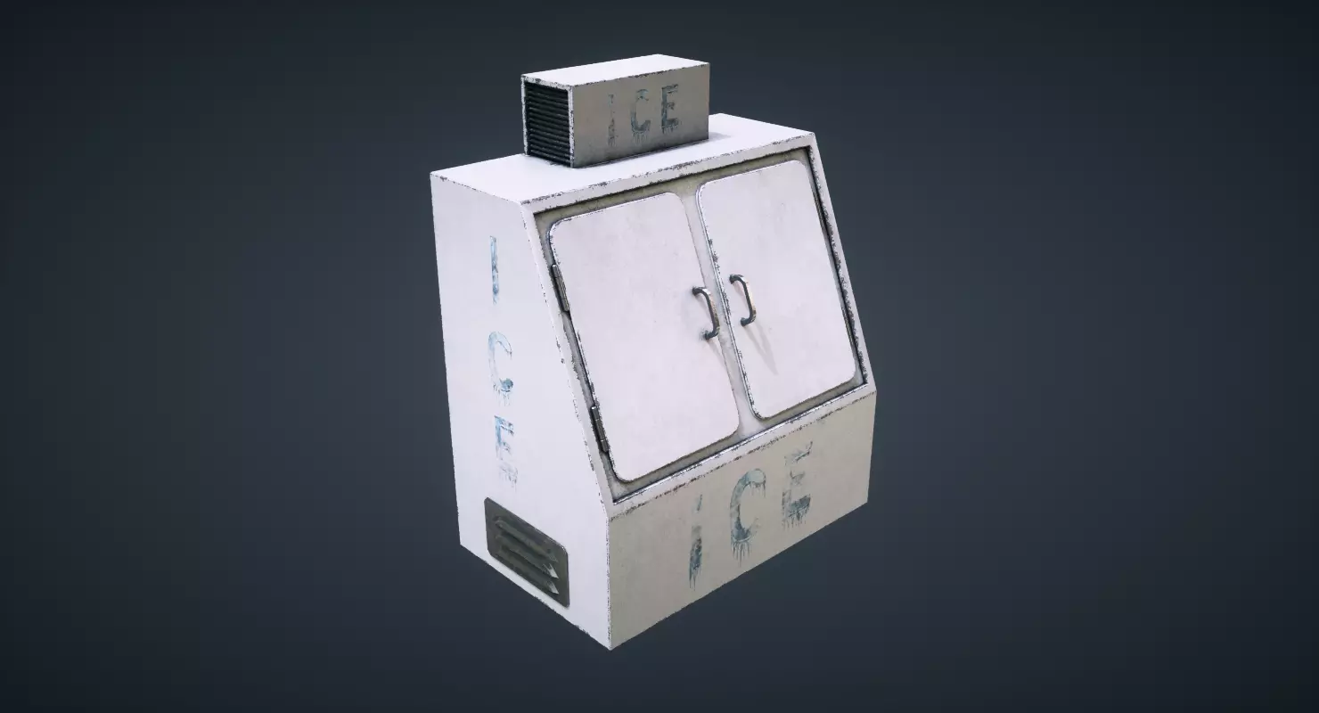Ice Machine Low-poly 3D model_0
