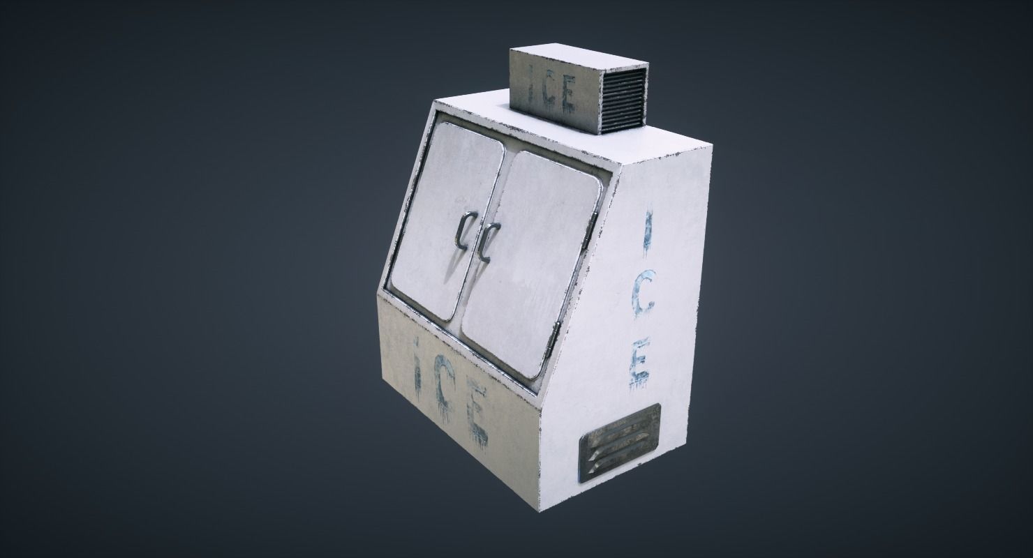 Ice Machine Low-poly 3D model_1