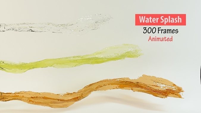 Animated Water Splash 3D model 3