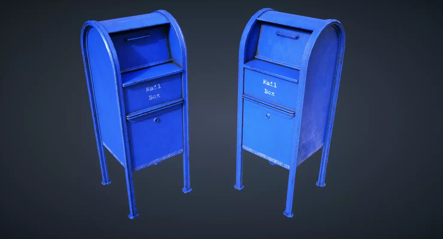 Mail Box Low-poly 3D model_0