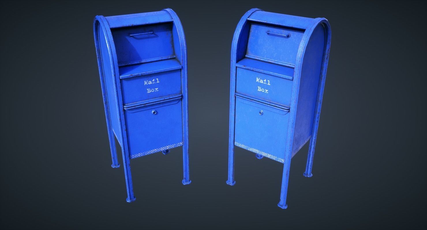 Mail Box Low-poly 3D model_2