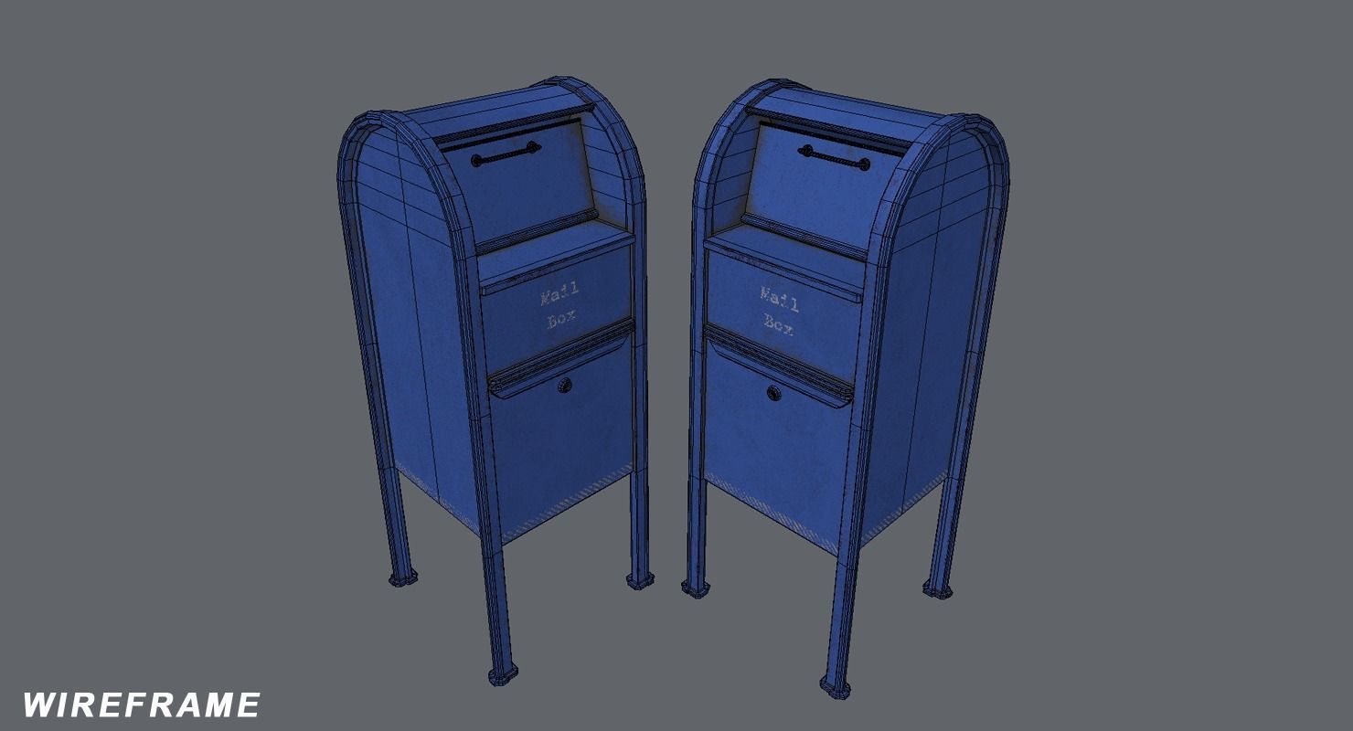 Mail Box Low-poly 3D model_6