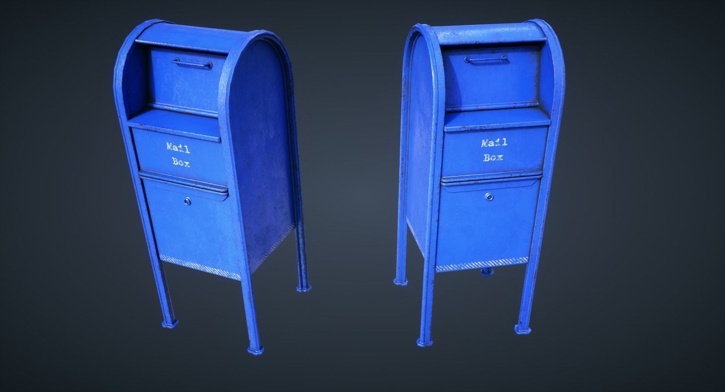 Mail Box Low-poly 3D model_1