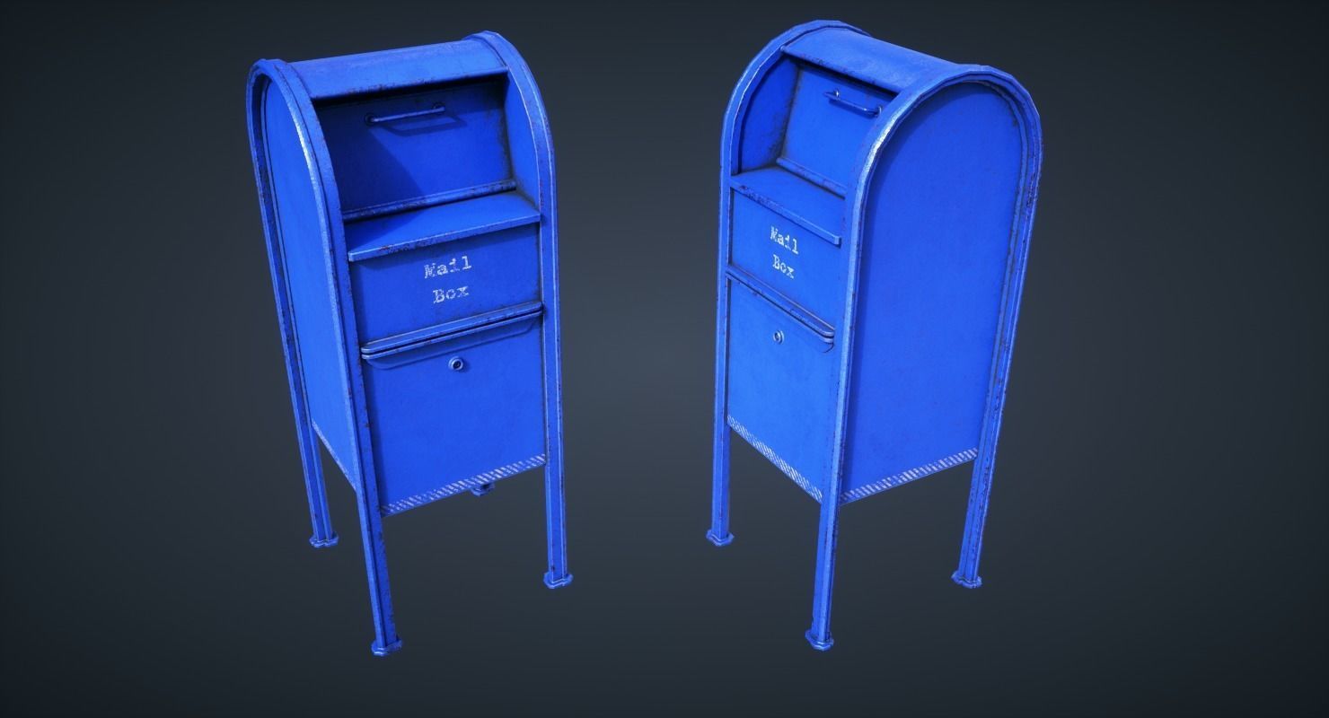 Mail Box Low-poly 3D model_3
