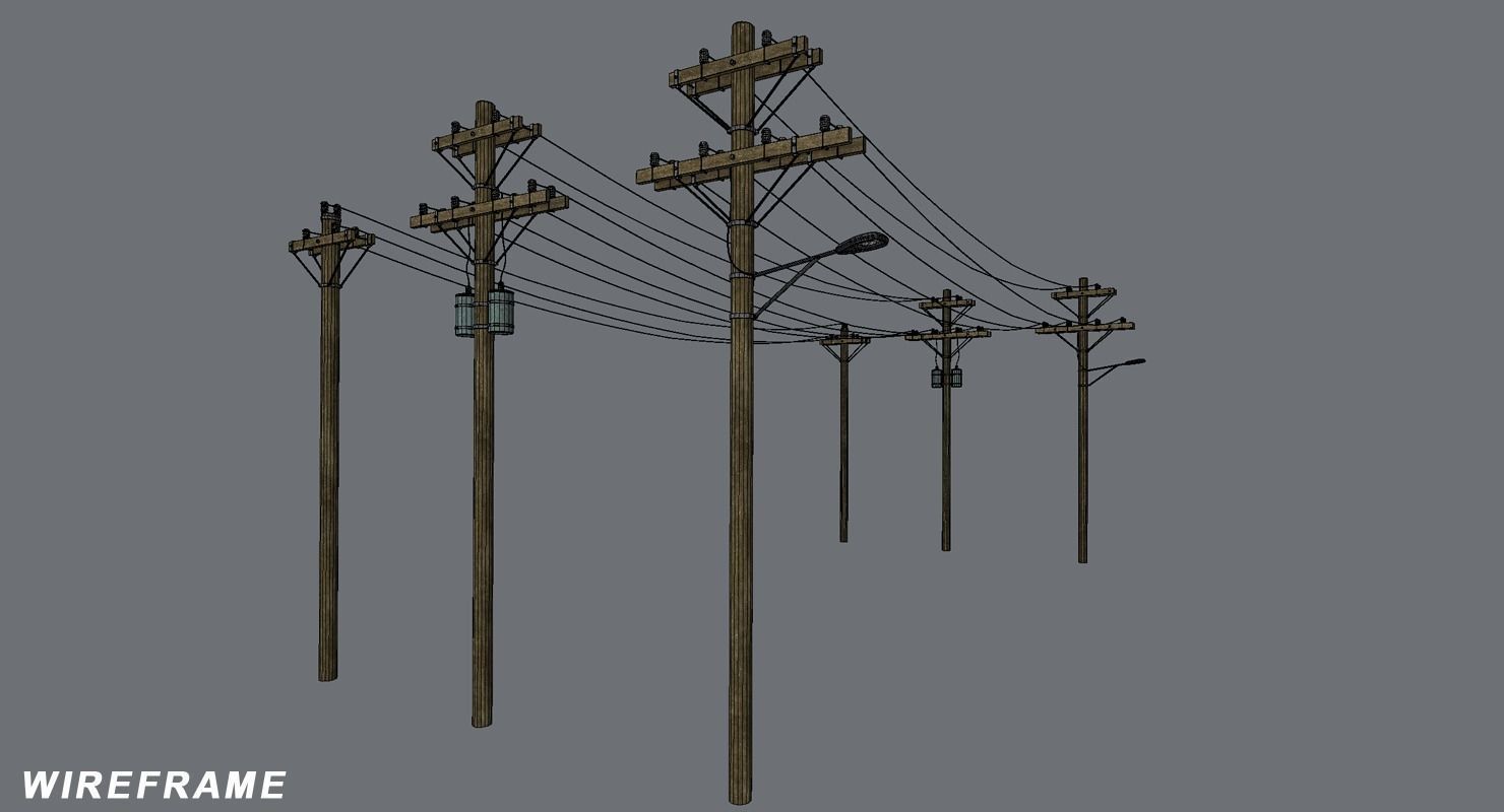 High Voltage Lines Low-poly 3D model_8