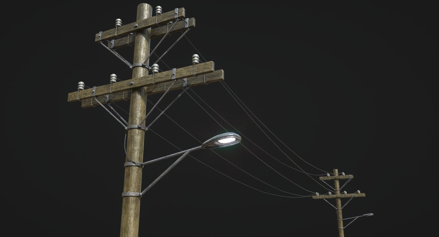 High Voltage Lines Low-poly 3D model_2