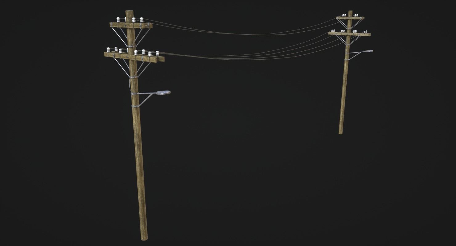 High Voltage Lines Low-poly 3D model_7