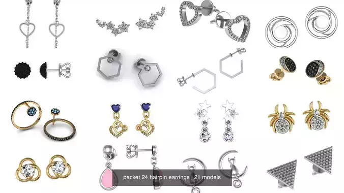 packet 24 hairpin earrings