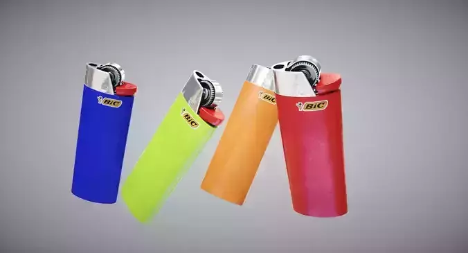 Lighter colorful lighters Low-poly 3D model