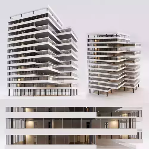Office building Low-poly 3D model