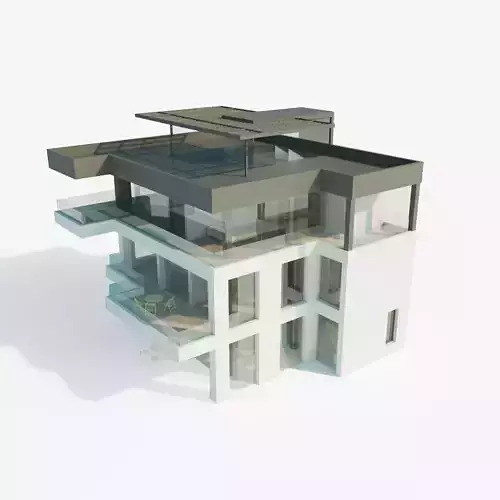 Villa  House Low-poly 3D model