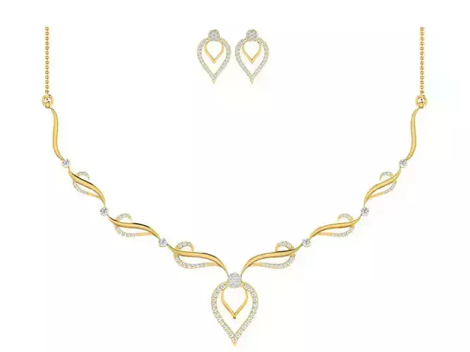 Women necklace-earrings set 3dm stl render detail 3D print model