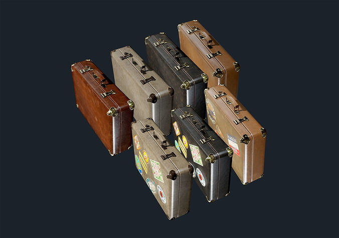 Suitcase Luggage Pack Game Ready Low-poly 3D model