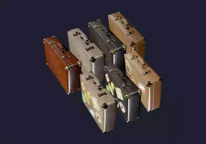 Suitcase Luggage Pack Game Ready Low-poly 3D model
