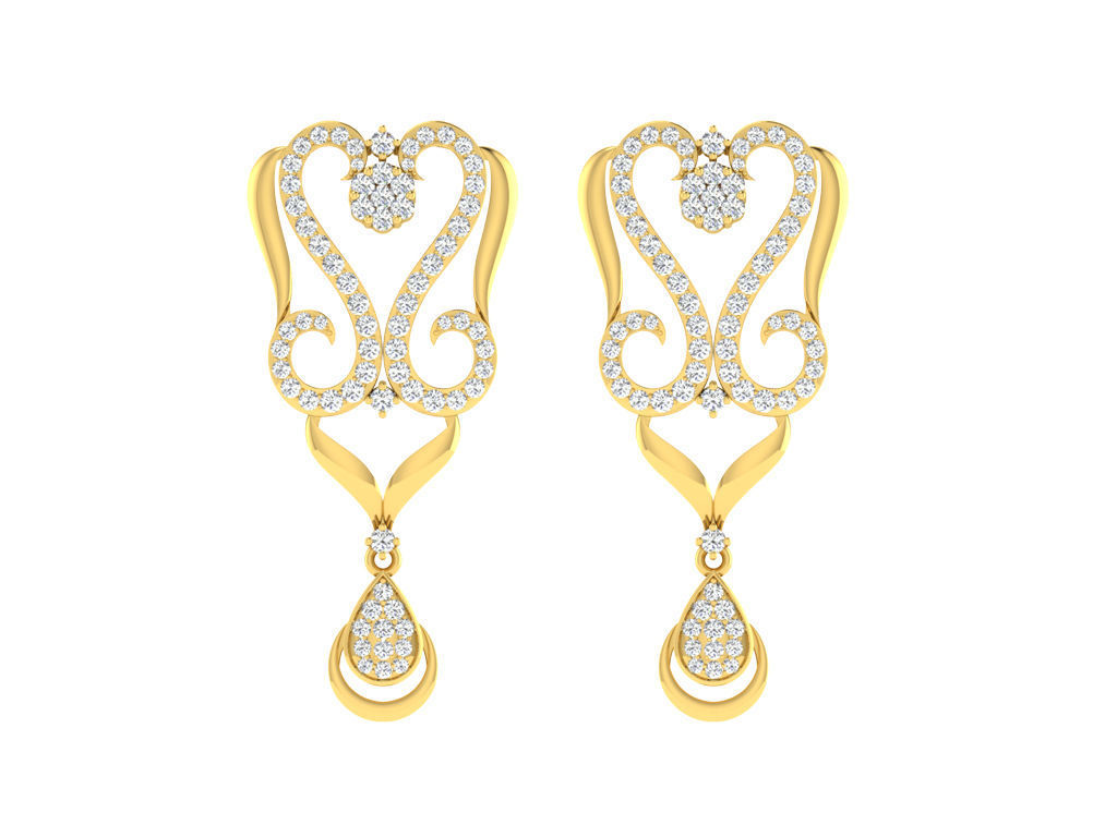 Women necklace-earrings set 3dm stl render detail 3D print model 3D print model_3