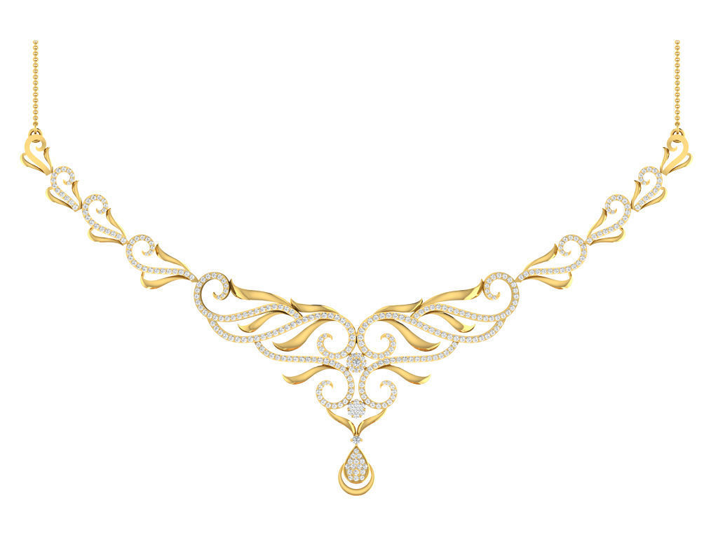 Women necklace-earrings set 3dm stl render detail 3D print model 3D print model_6