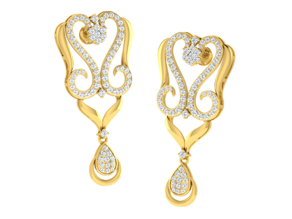 Women necklace-earrings set 3dm stl render detail 3D print model 3D print model_1