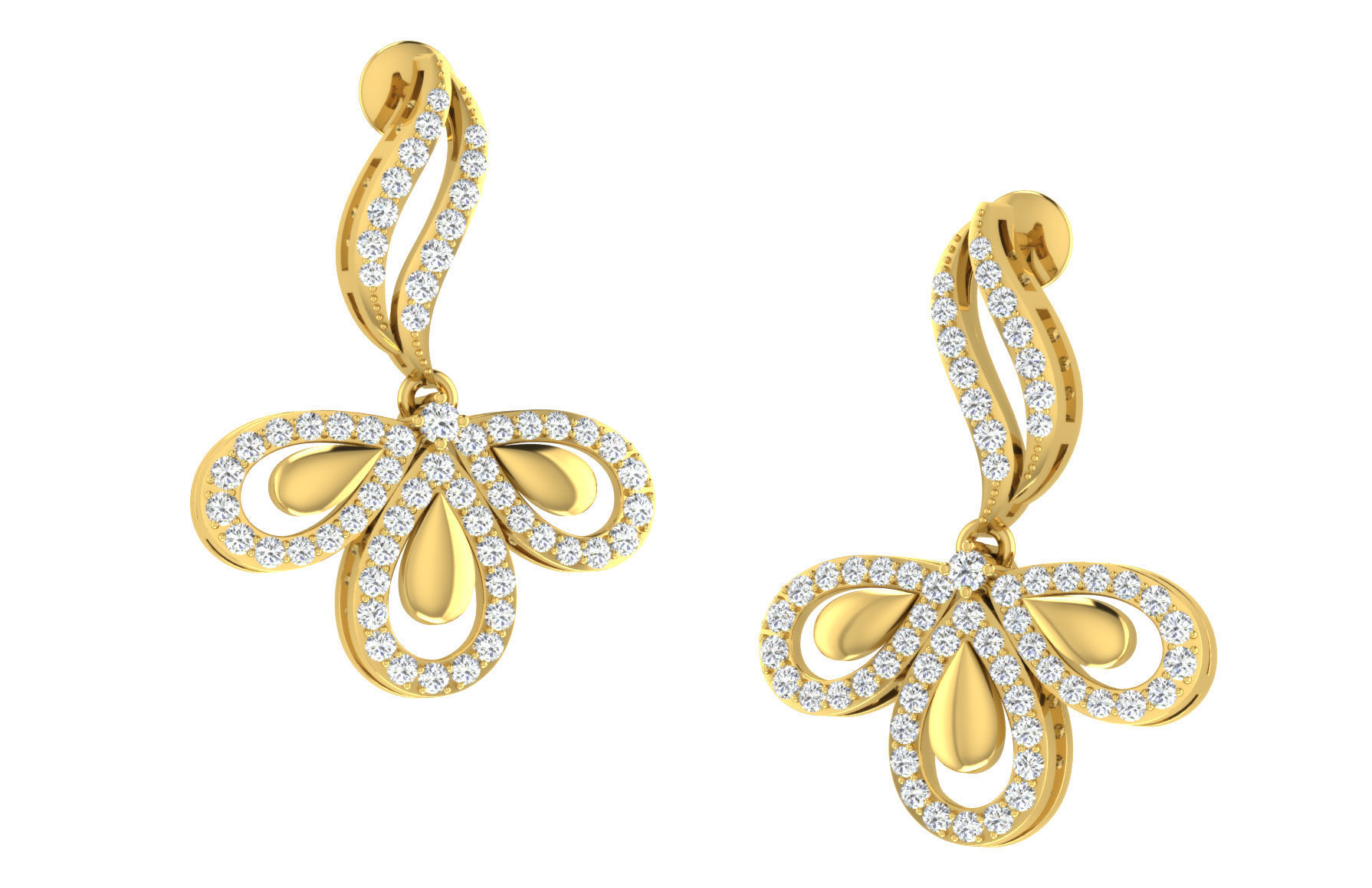 Women necklace-earrings set 3dm stl render detail 3D print model 3D print model_1