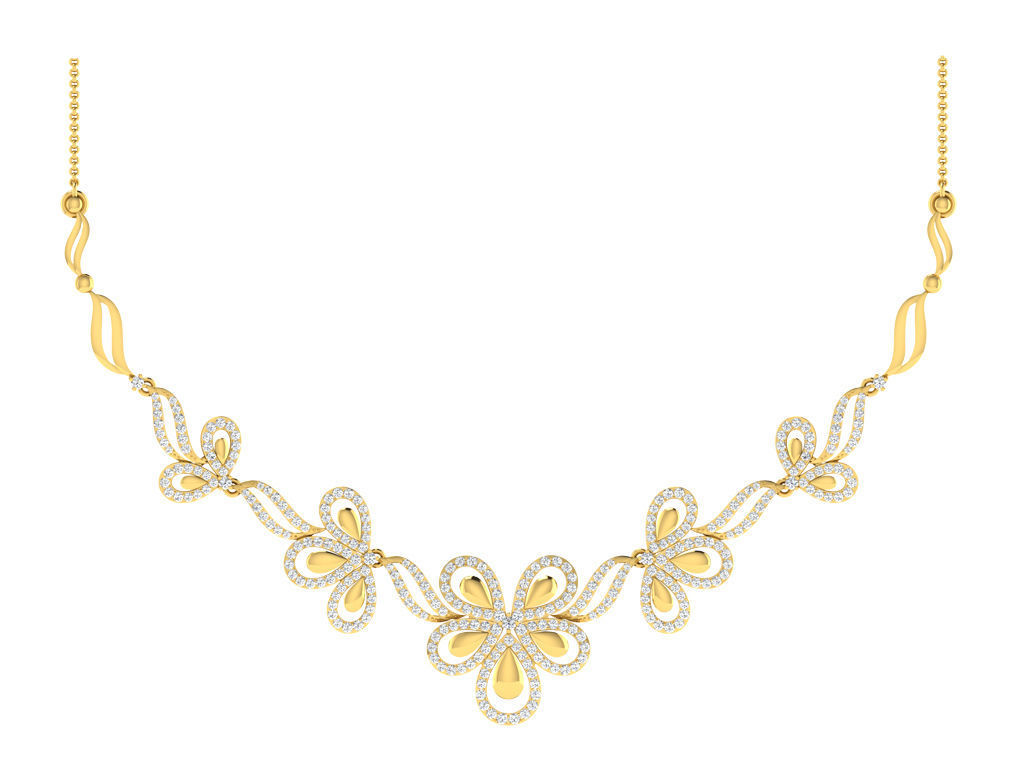 Women necklace-earrings set 3dm stl render detail 3D print model 3D print model_6