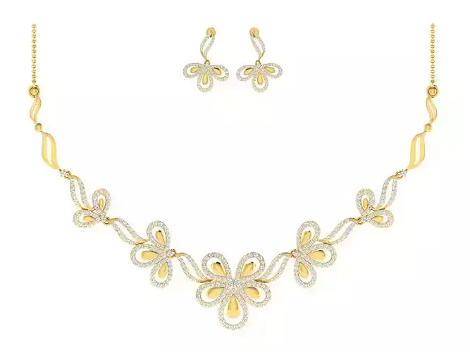 Women necklace-earrings set 3dm stl render detail 3D print model