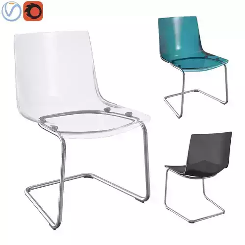 Tobias clear plastic chair on metal frame