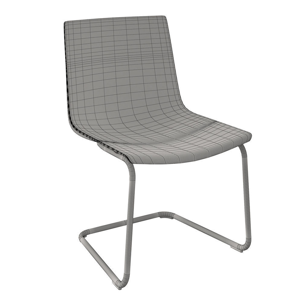Tobias clear plastic chair on metal frame 3D model_1