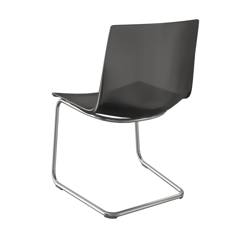Tobias clear plastic chair on metal frame 3D model_5
