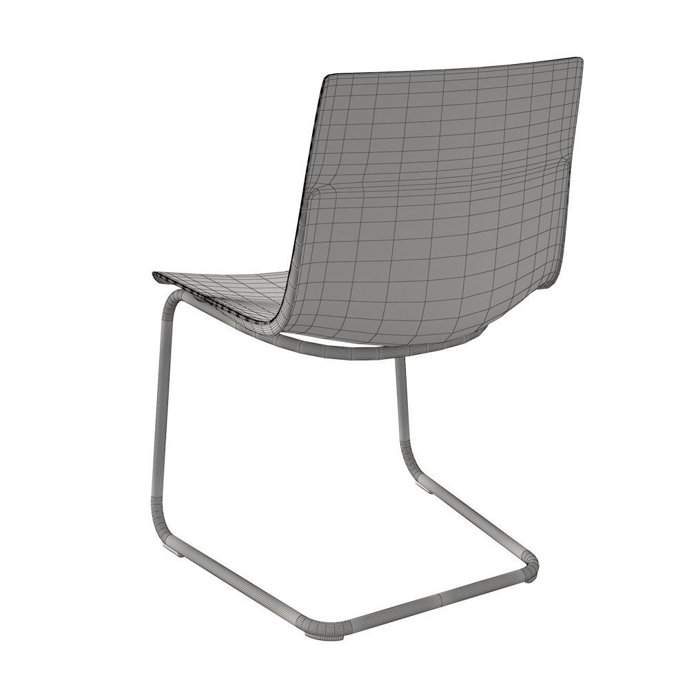 Tobias clear plastic chair on metal frame 3D model_6